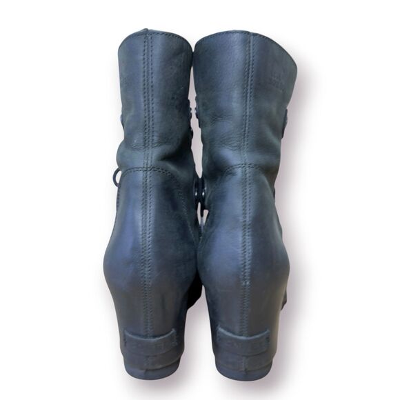 Sorel Joan Of Arctic Wedge II Boots Womens 10 Lace Up Bootie NL3018-010 Black - Picture 7 of 12